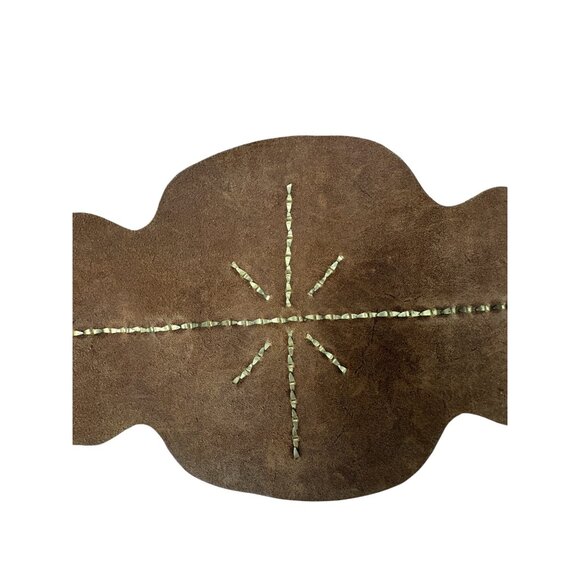 Wide Western Brass Studded Leather Waist Belt Corset Style Statement Buckle main image 4